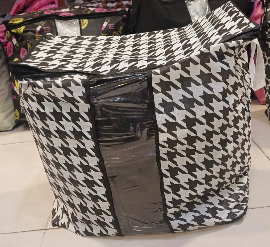 Printed Multipurpose Storage Bag, Storage Bags With Handles, Non Woven Floral Print Storage Organizer, Closet Organizer Printed Multipurpose Storage Bag, Storage Bags With Handles, Non Woven Floral Print Storage Organizer, Closet Organizer